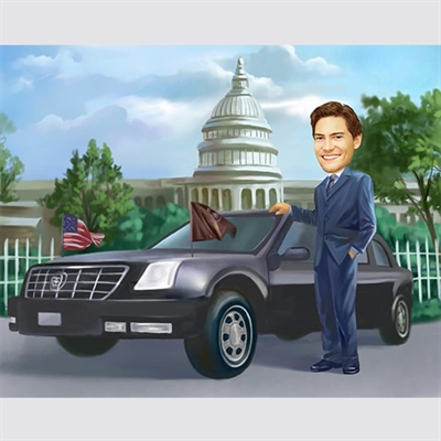 Secret Service Caricature from Photo,by myDaVinci - myDaVinci
